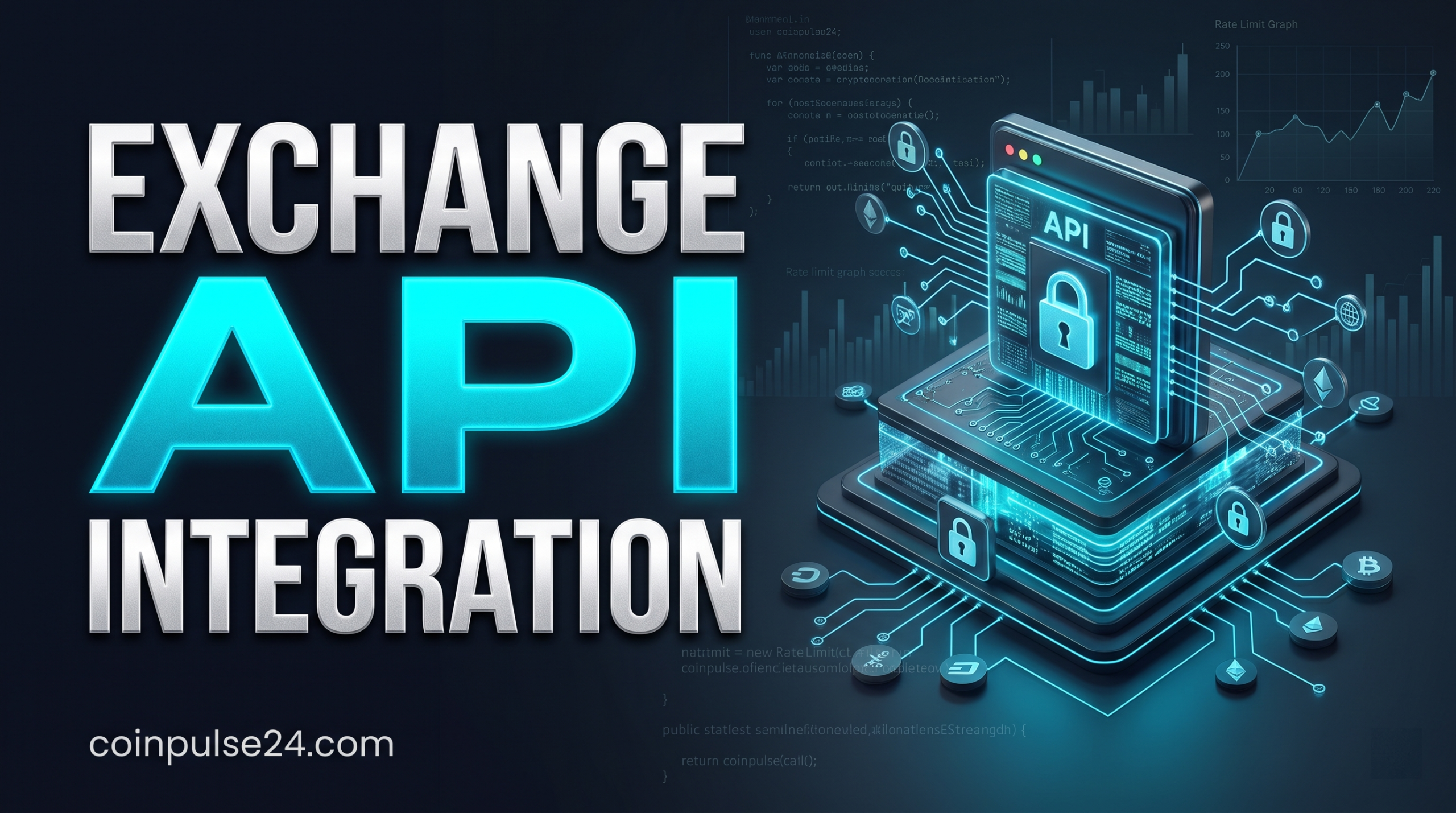 Digital graphic illustrating crypto exchange API key configuration and troubleshooting